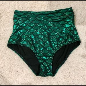 Mermaid bikini bottoms high rise sz M green